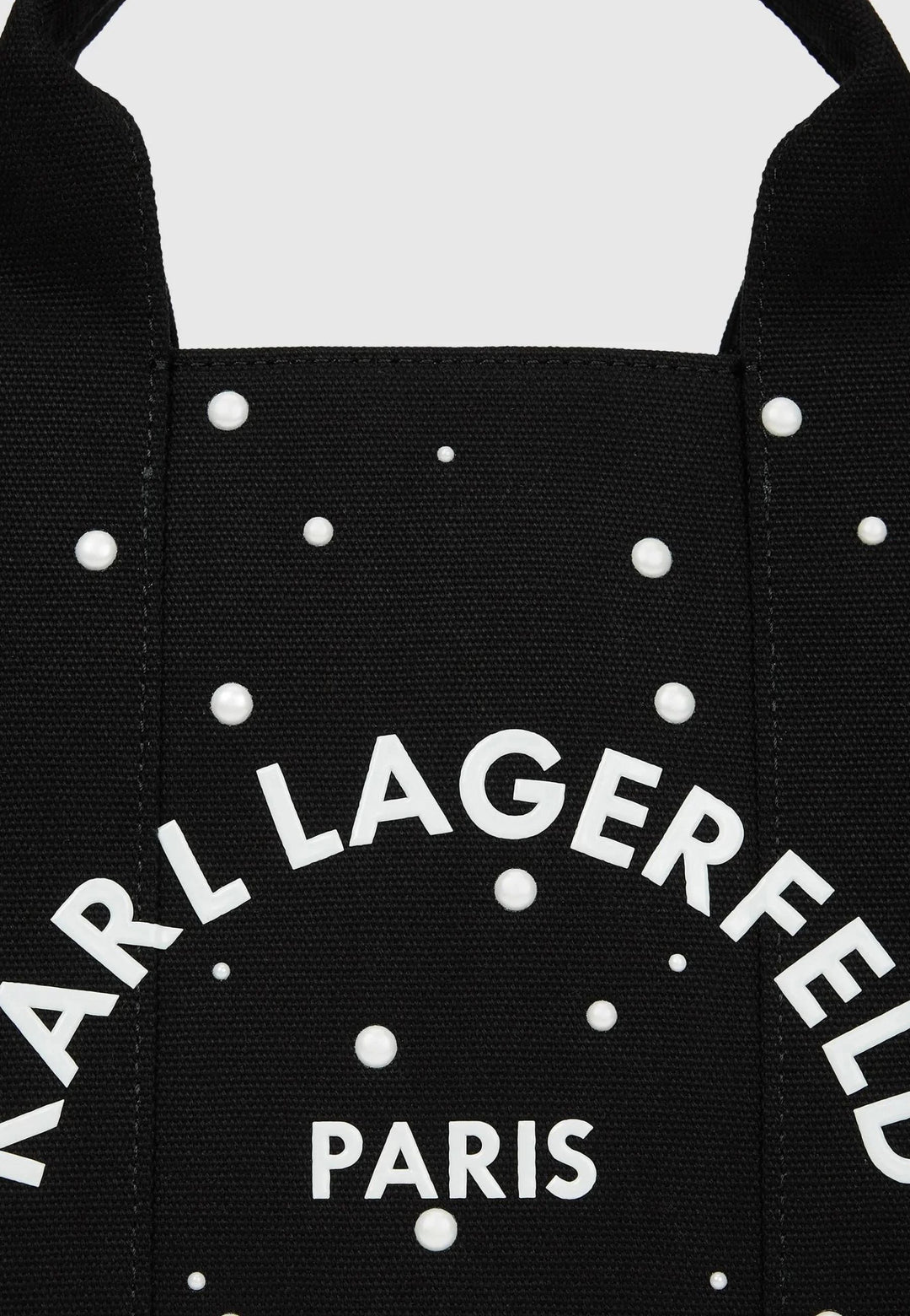 Karl Lagerfeld Cabas Carré Perles Coton Noir
