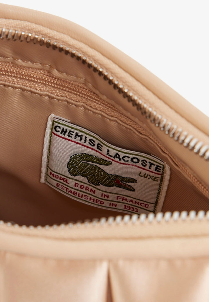 Lacoste Kleine Satin-Handtasche Lenglen Hellbeige