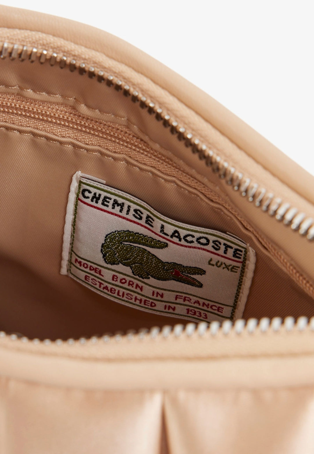 Lacoste Kleine Satin-Handtasche Lenglen Hellbeige