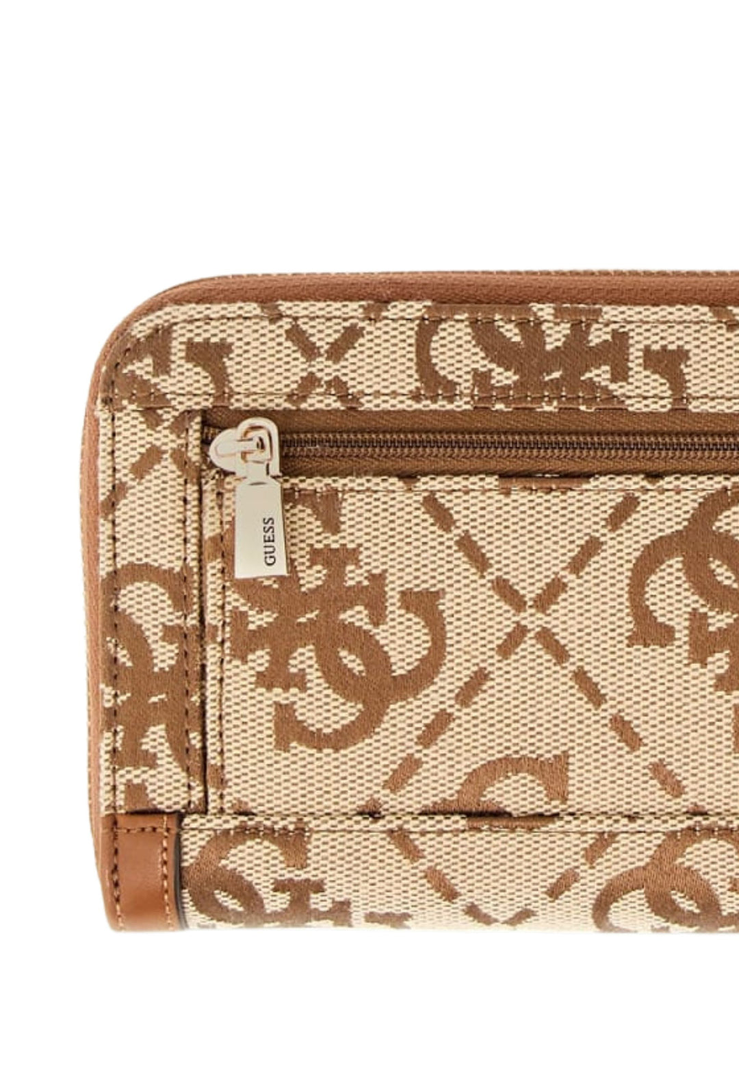 Guess Cestovní peněženka Audrey Grand Monogramme Latte Logo