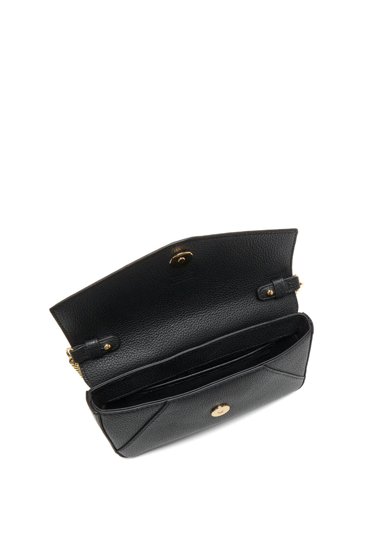 Lancel Enveloppe Pochette Chaîne Porte-Cartes Amovible Cuir Noir