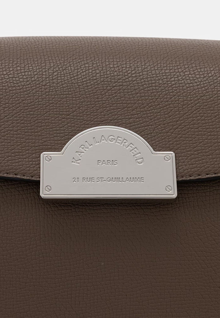 Karl Lagerfeld Sac Bandoulière Métal Zippé Taupe