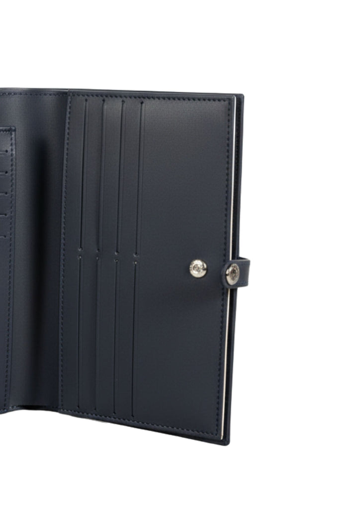 Lancaster Rugzak met klep en drukknoop Smooth 137-04 Donkerblauw - Ecru