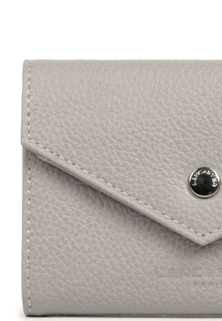 Lancaster Porta carte Con patta e bottone a pressione Foulonné PM 170-36 Grigio