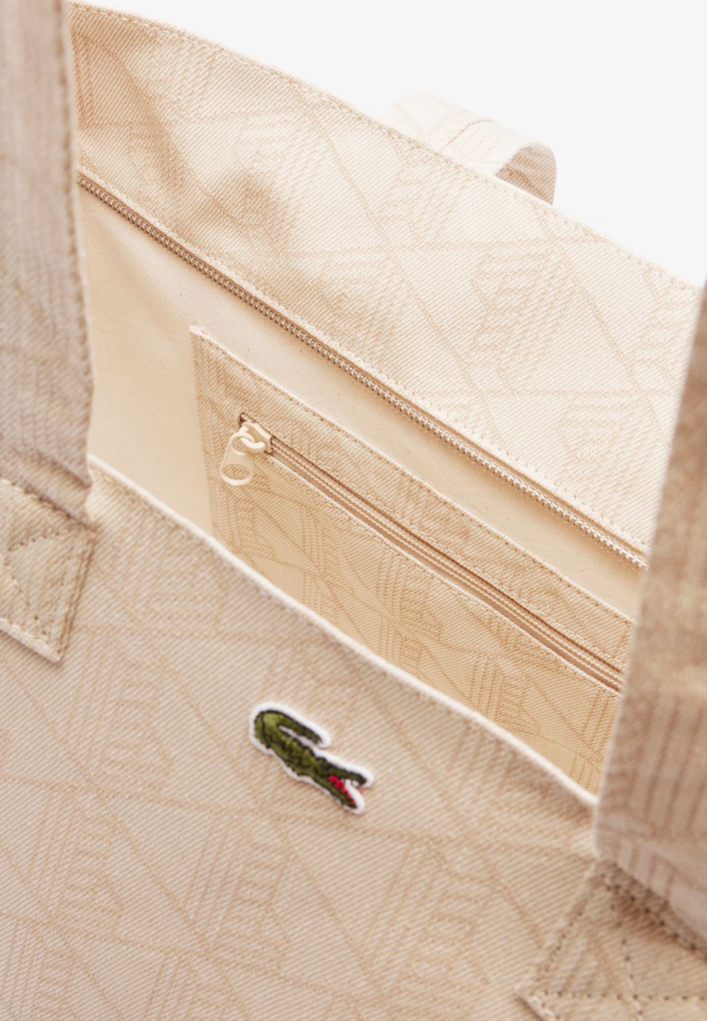 Lacoste XL Shoppingväska Summer Pack NU4994PB Mono Jaquard Vit