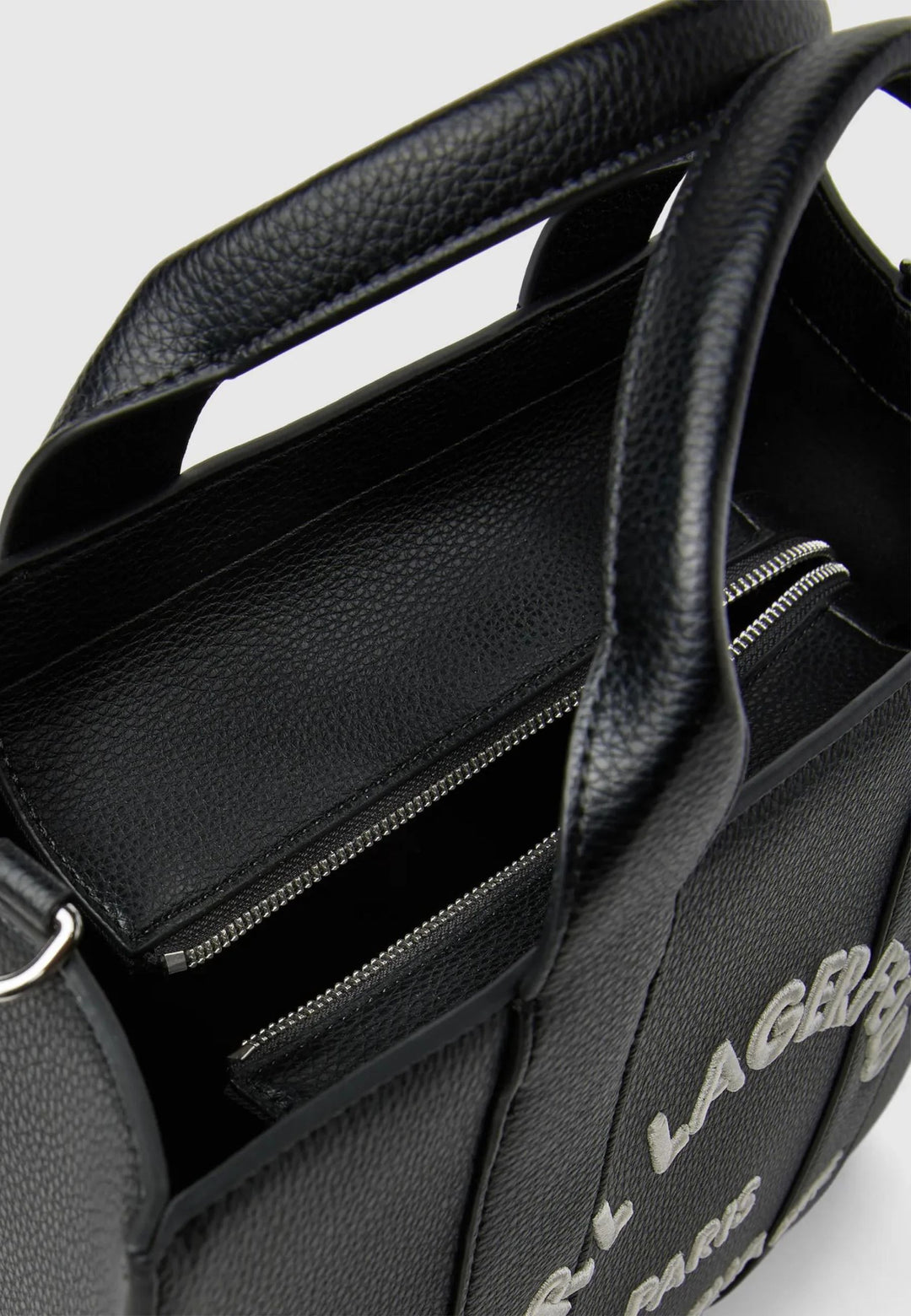 Karl Lagerfeld Cabas Carré Grainé Blanc & Noir