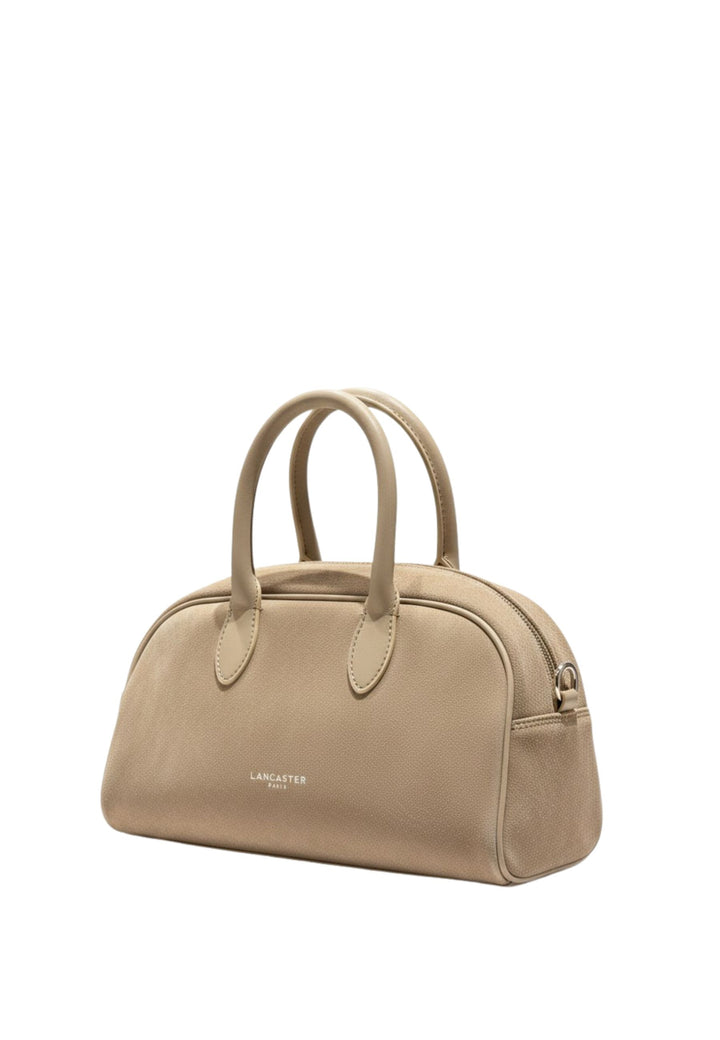 Lancaster Sac à main bowling Zippé M Suède 480-085 Galet Fonce