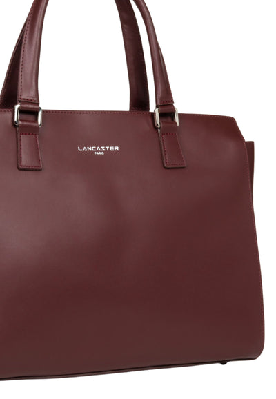 Lancaster Sac cabas main Zippée L Smooth 437-04 Bordeaux