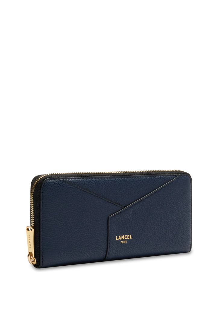 Lancel Enveloppe Portefeuille Long Zippé Cuir Ultramarine