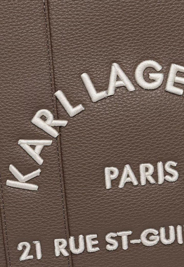 Karl Lagerfeld Grained Square Tote Taupe