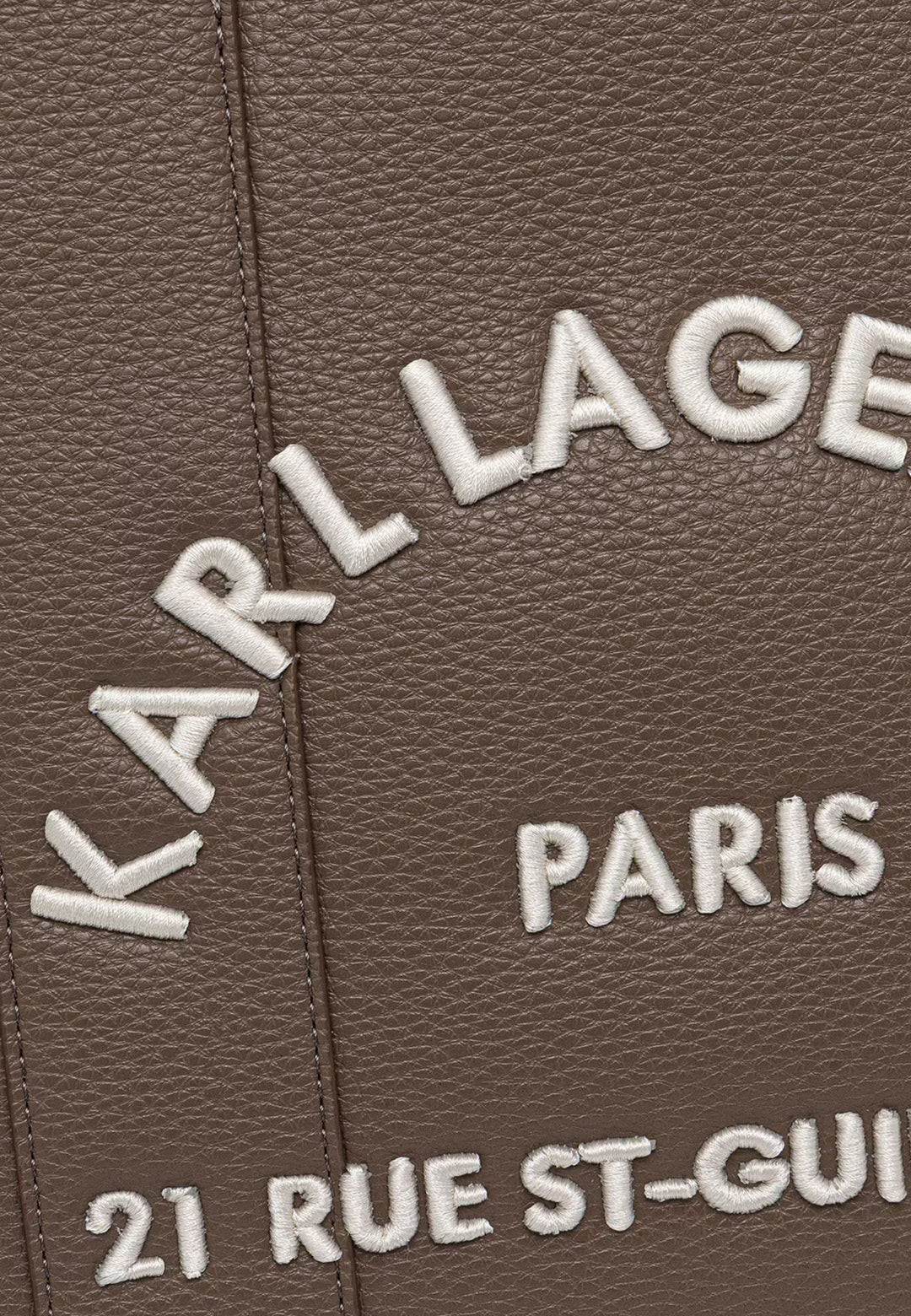Karl Lagerfeld Grained Square Tote Taupe