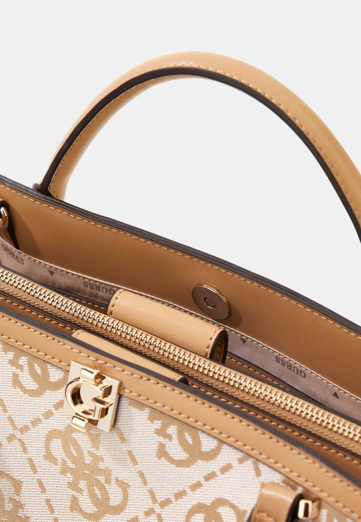 Guess Sac à Main Audrey Petit Monogramme Beige Logo