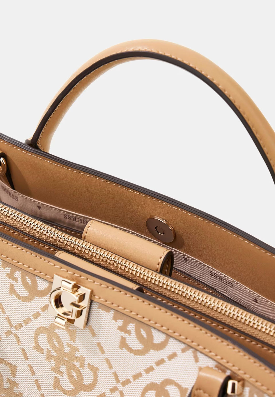 Guess Sac à Main Audrey Petit Monogramme Beige Logo