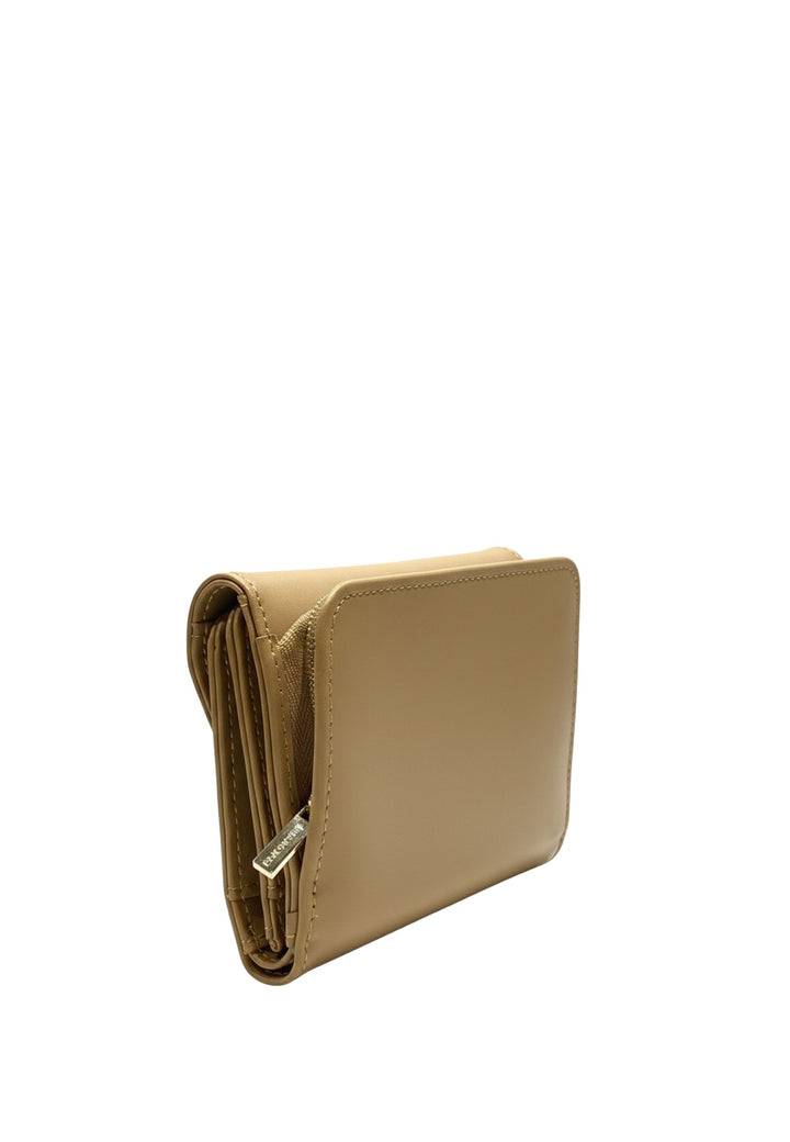 Lancaster Portemonnee rug aan rug Met klep en drukknoop Smooth 137-02 Praline