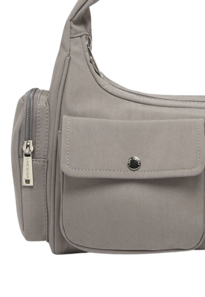 Lancaster Umhängetasche Zippé Basic Pocket 510-92 Dunkler Kiesel