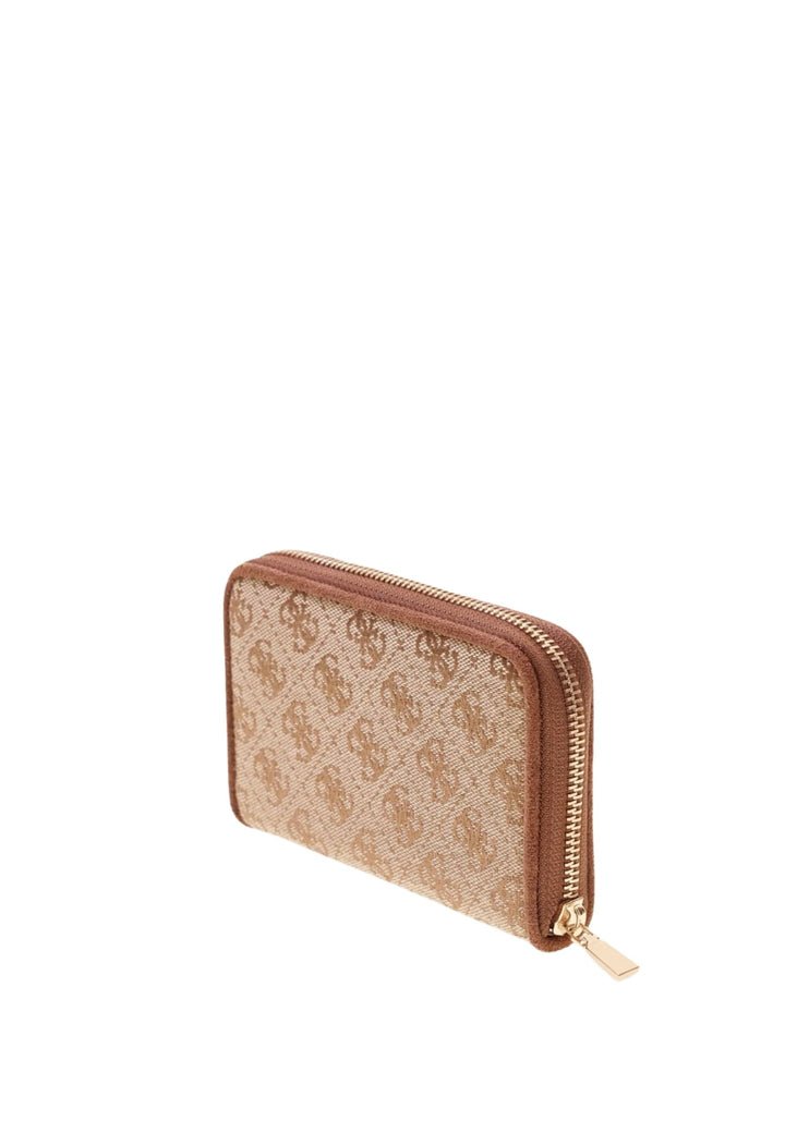 Guess Reisebrieftasche Samantha Medium Latte Logo/Braun