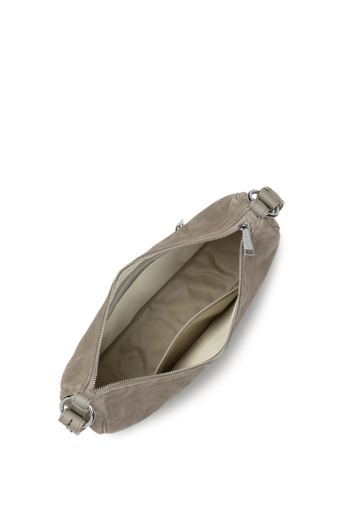 Lancaster Borsa a tracolla con zip L in pelle scamosciata 480-082 Galet Fonce