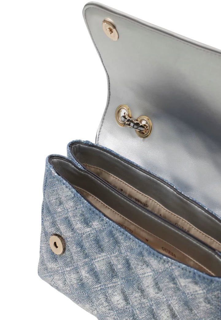 Guess Umhängetasche Cerelia Shoulder Sat Metallic Denim