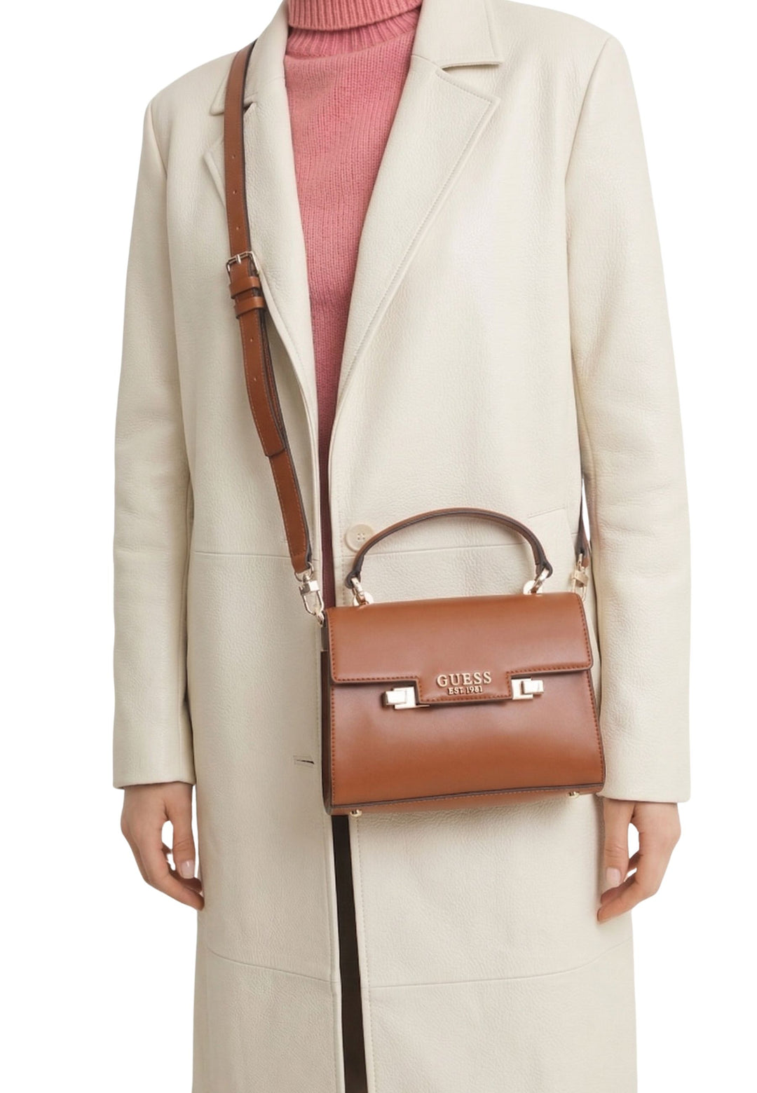 Guess Eco Mietta Sml Socie Cognac Shoulder Bag EVG964178