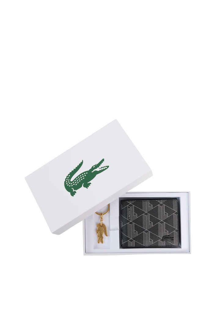 Lacoste komplet denarnice in obeska za ključe The Blend črna