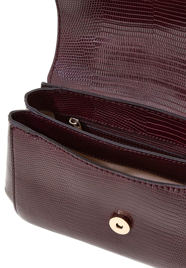 Guess Melinda Triple Comp Burgundy Shoulder Bag KL993320