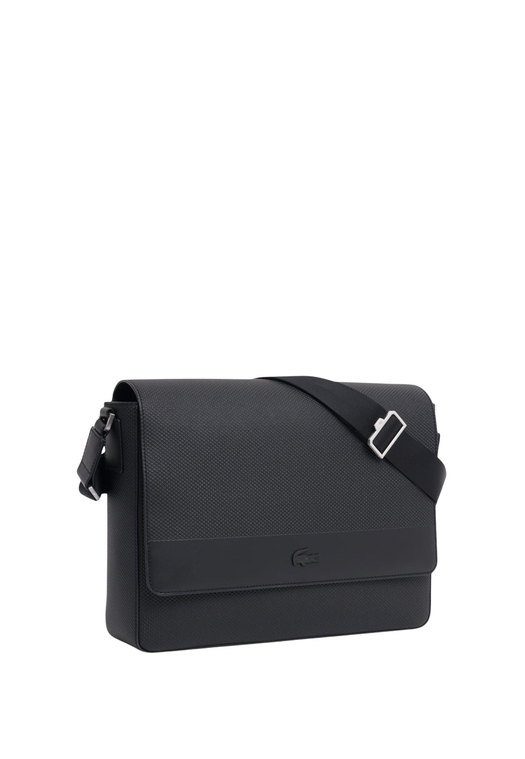 Lacoste Veľká messenger taška Chantaco koža Čierna