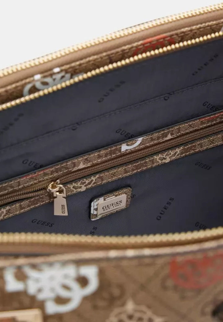 Guess Mala de viagem Eliette Toiletry Tra Latte Logo/Ginger B9315024