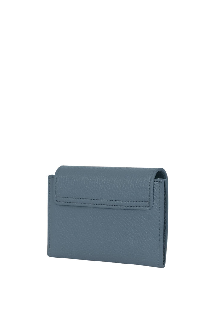 Lancaster Card Holder with Flap and Snap Maya Double KBA 117-010 Frosted Blue