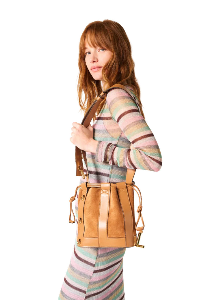 Lancel Borsa a secchiello S Donna Elles Cammello