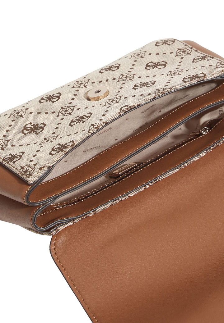 Guess Shoulder Bag Melinda Logo Tri Com Latte Logo JP990220