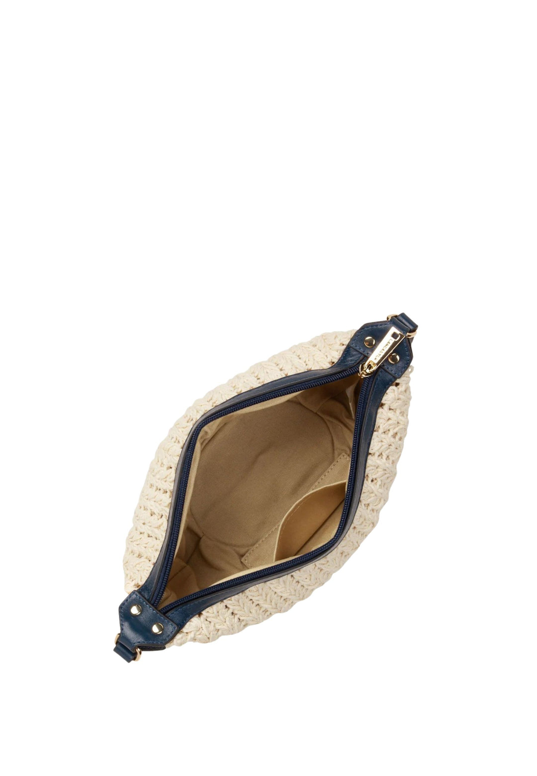 Lancaster Small Woven Cotton and Leather Crossbody Bag