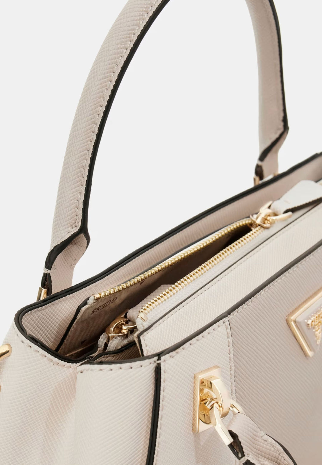 Guess Sac Bandoulière Bramina Small Satche Off White/Taupe