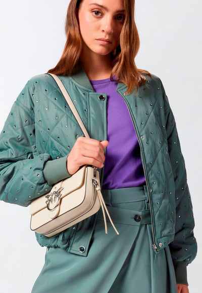 Pinko Sac Rabat Love One Slouchy Zip Mini Vite Blanc A2JGZ14E