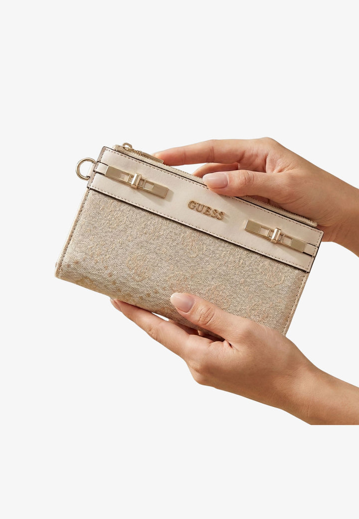 Guess Compagnon / Pénztárca Melinda Logo Slg Dbl Off White Logo JP9902157