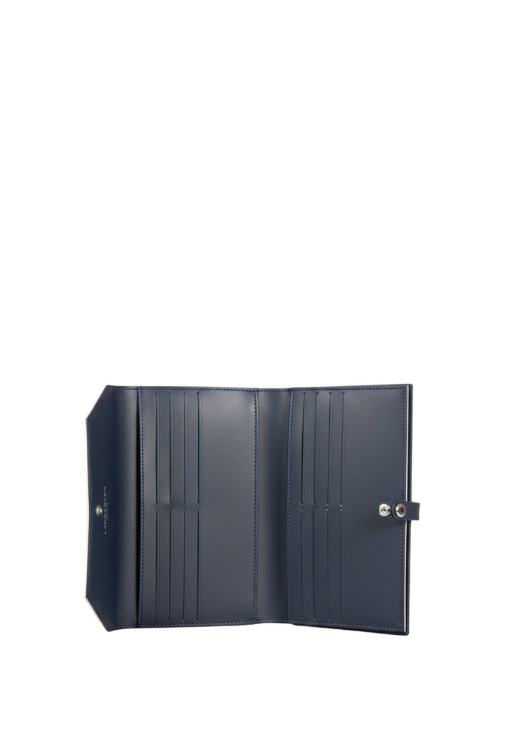 Lancaster Rugzak met klep en drukknoop Smooth 137-04 Donkerblauw - Ecru