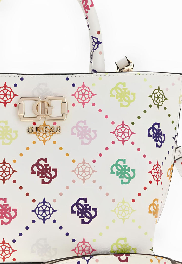 Guess Emelie Logo Top Zip Multi Logo Shoulder Bag GM992875