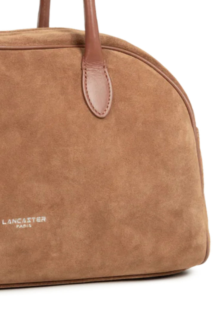 Lancaster Tasche Einkaufstasche Schulter Reißverschluss Wildleder 480-086 Kamel