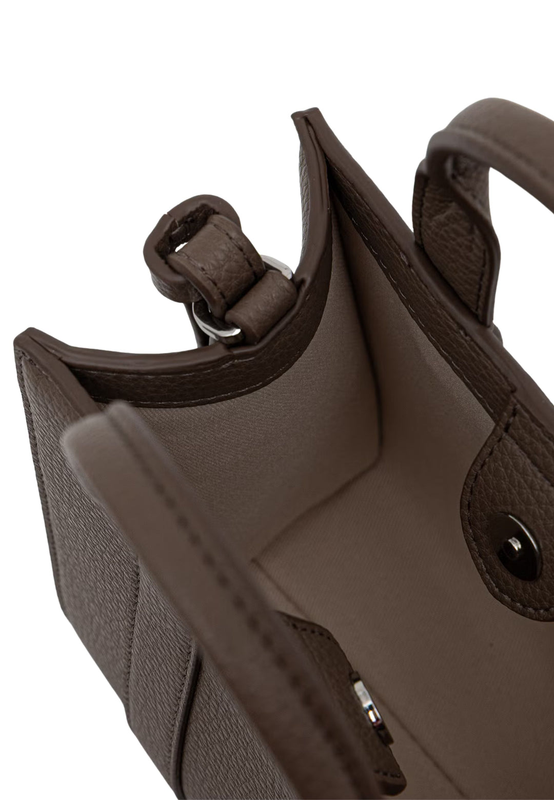 Karl Lagerfeld Cabas Carré Mini Grainé Taupe