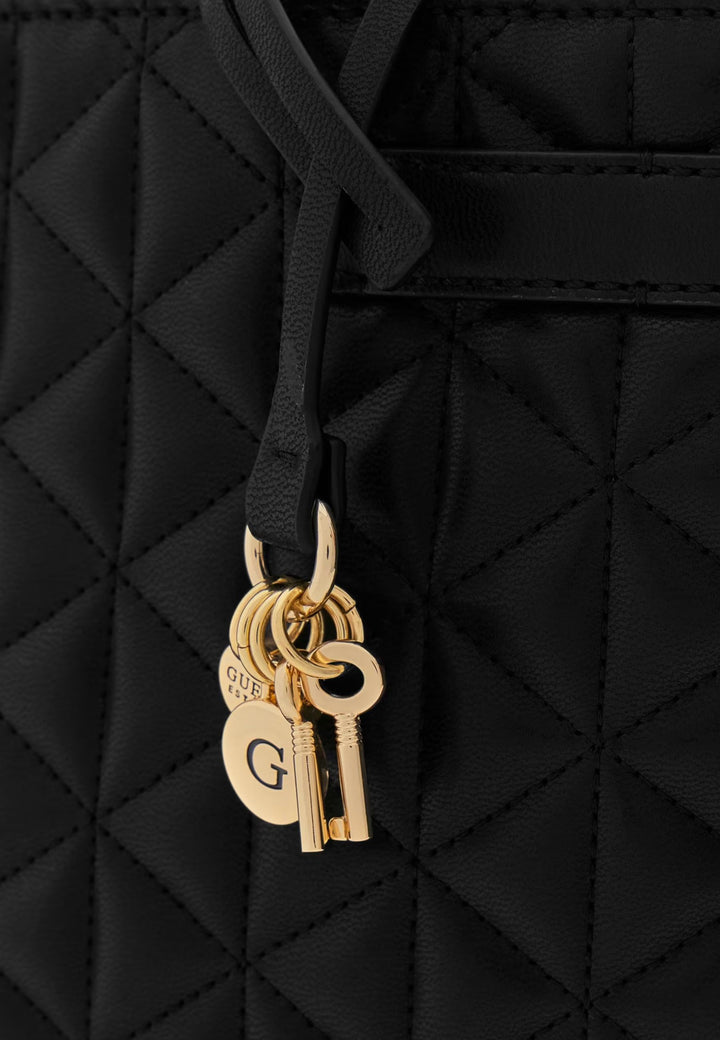 Guess Quilted Handbags Paisleigh Black QG988306