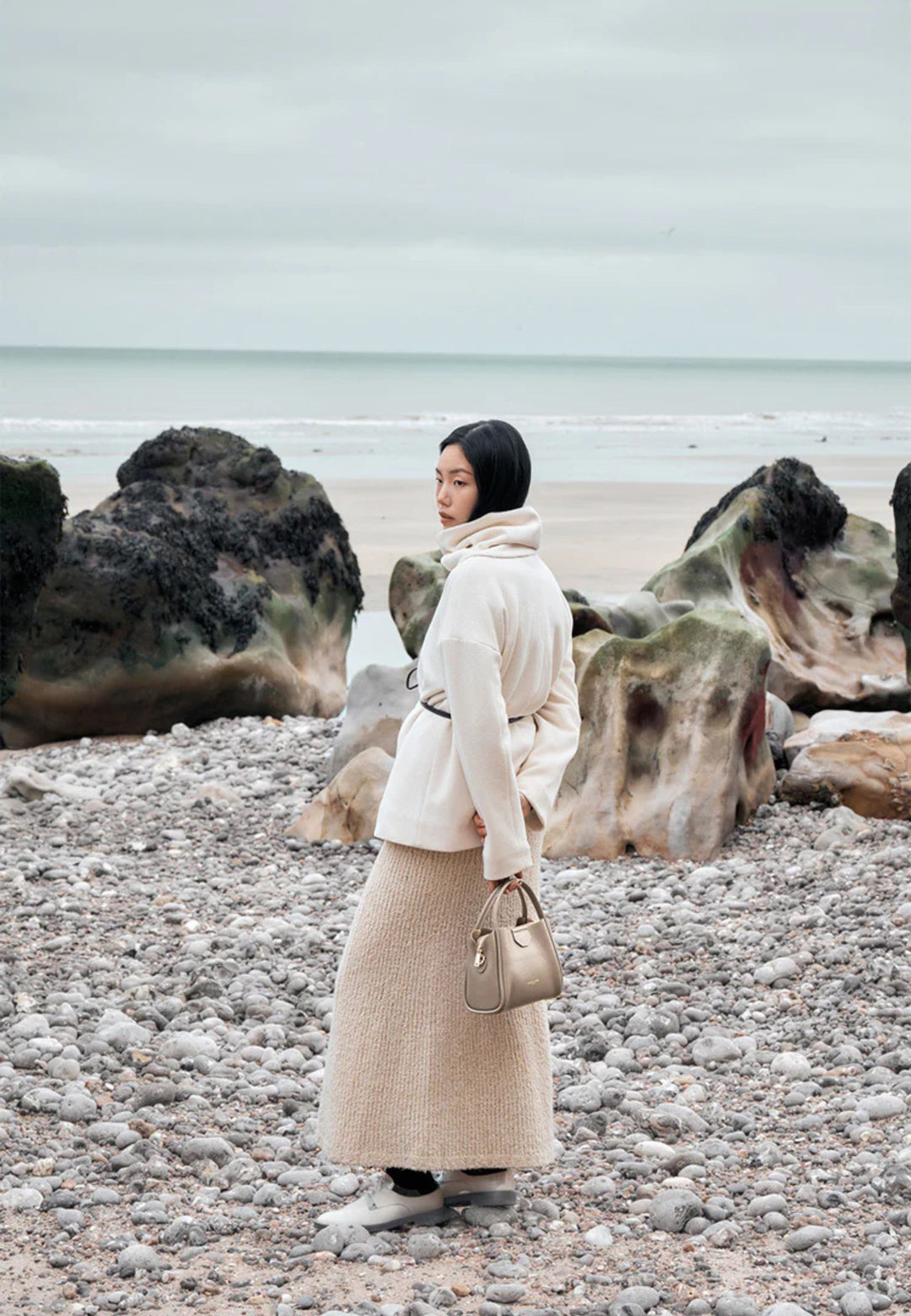 Lancaster Sac à main Aimantée S Ida Double 470-83 Galet - In - Or