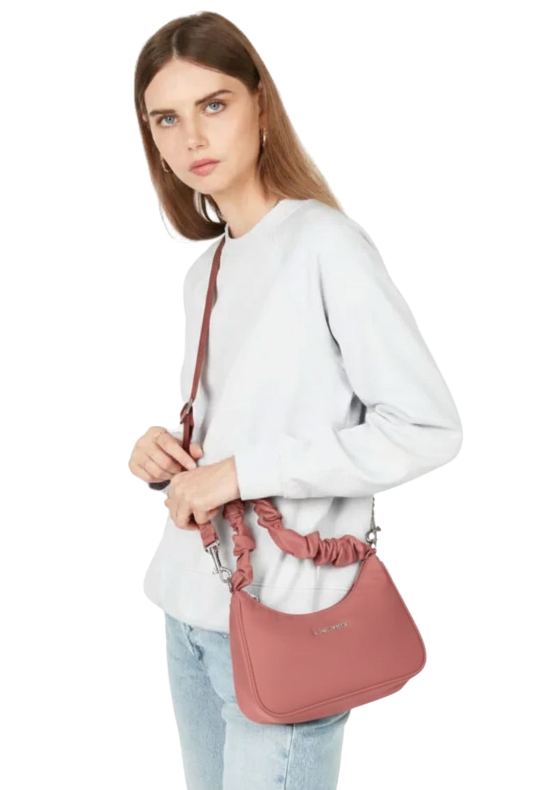 Lancaster Axelremsväska med dragkedja S Basic Chouchou 510-68 Mörkrosa