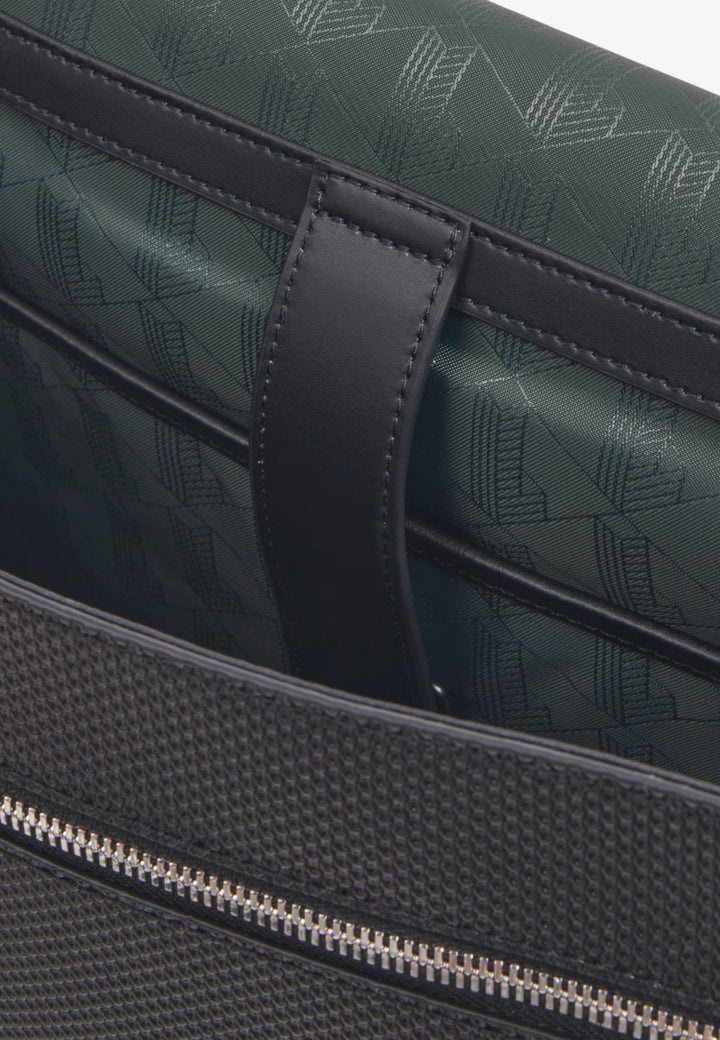 Lacoste Veľká messenger taška Chantaco koža Čierna