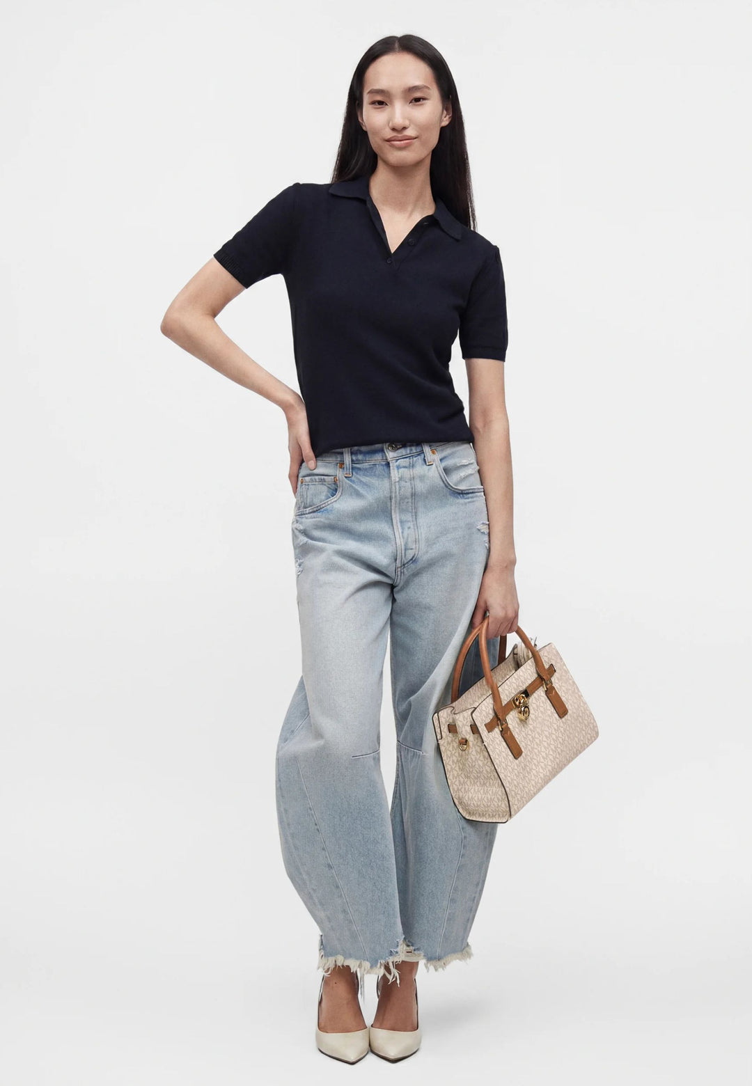Michael Kors Sac à main Hamilton Beige