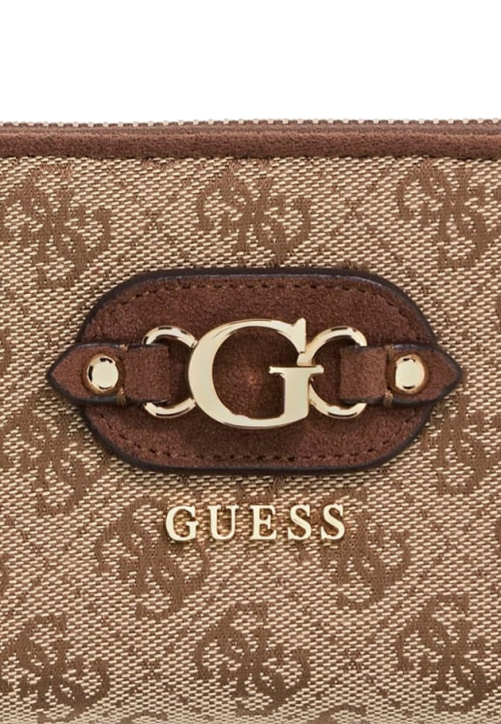 Guess Reisebrieftasche Samantha Medium Latte Logo/Braun
