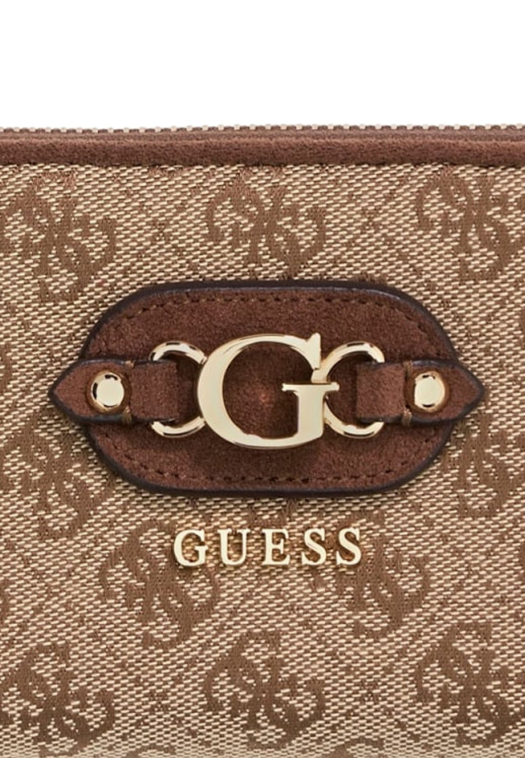 Guess Reisebrieftasche Samantha Medium Latte Logo/Braun