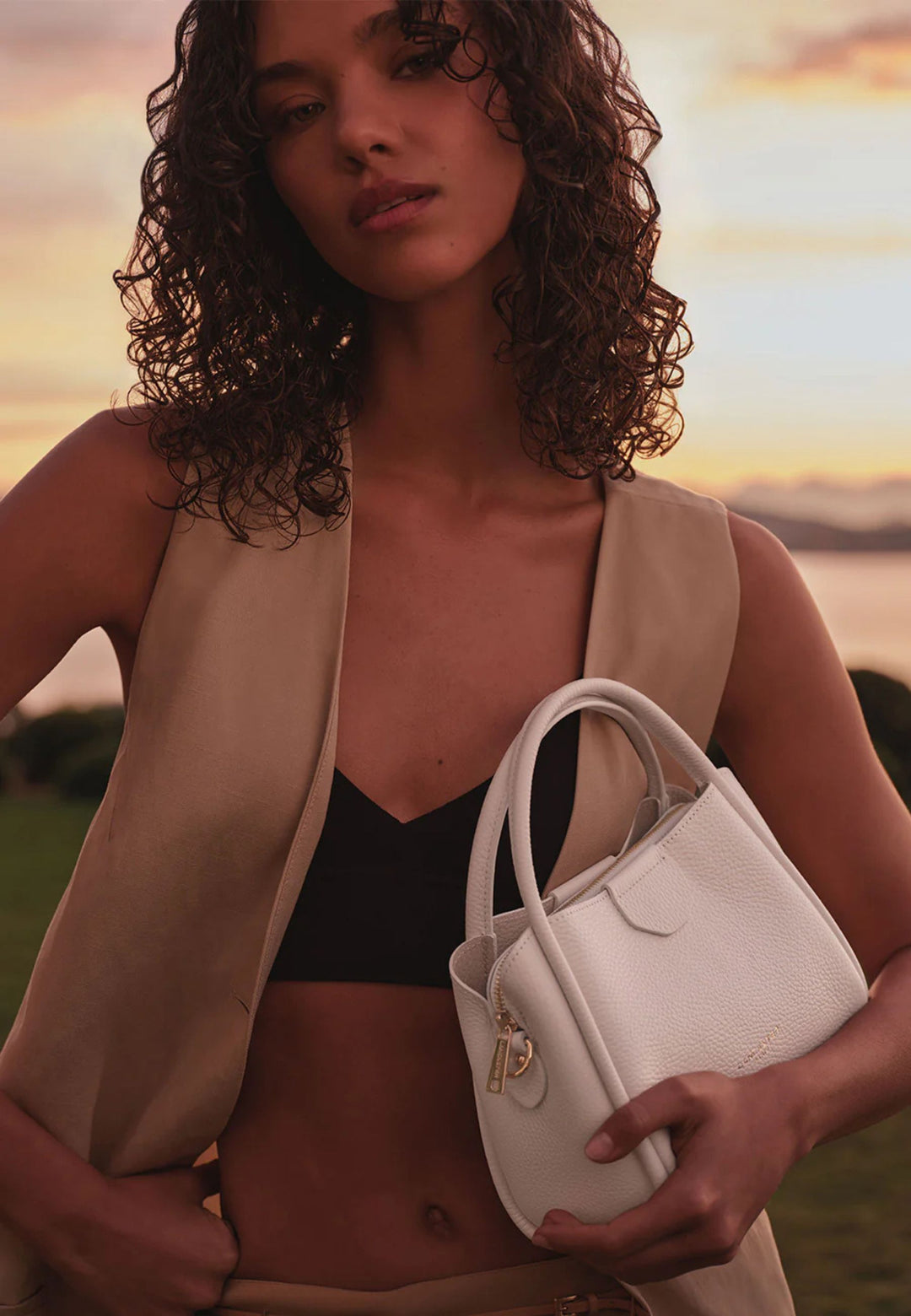 Lancaster Sac à main Aimantée S Ida Double 470-83 Ecru - In - Beige