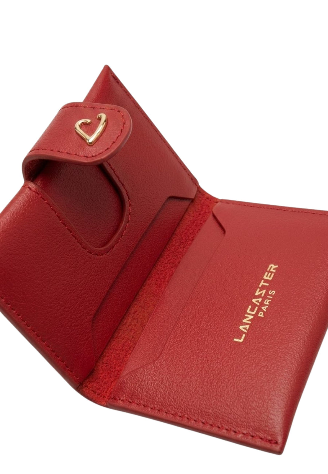 Lancaster Porte-cartes Avec Pression Paris Philos 131-070 Rouge