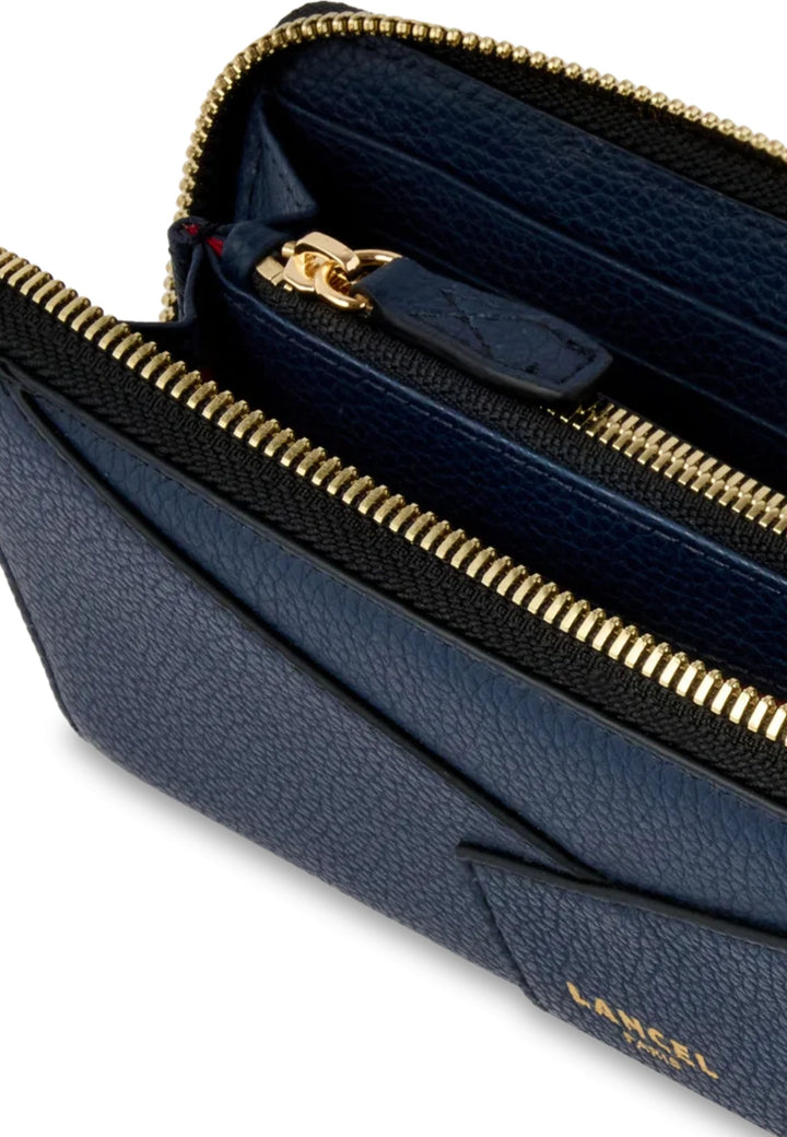 Lancel Enveloppe Portefeuille Long Zippé Cuir Ultramarine