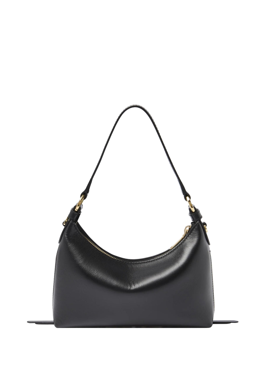 Lancel Origami Baby Hobo Bag Zippered Leather Black