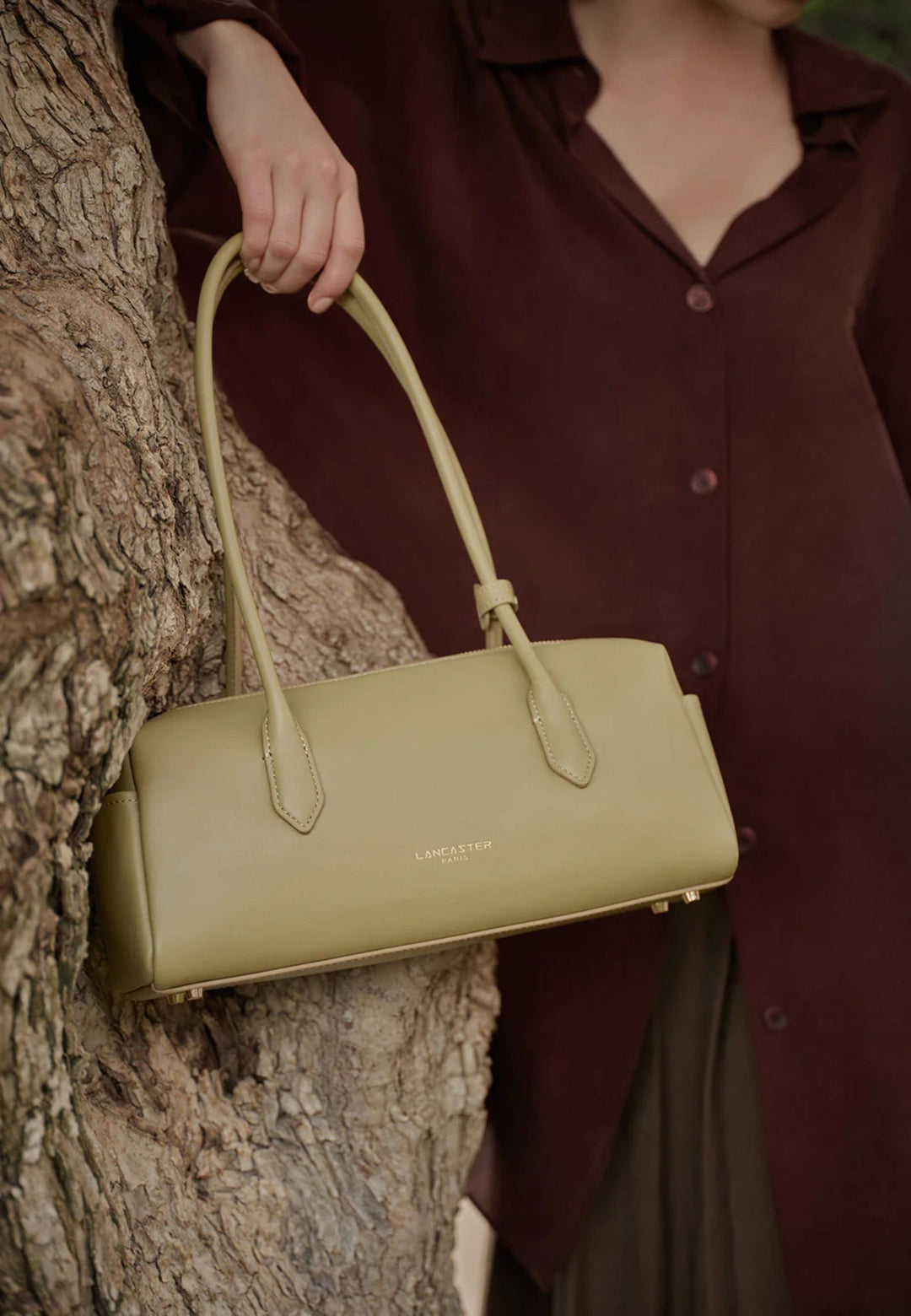 Lancaster Sac trotteur Zippé Donna Cube Bambou